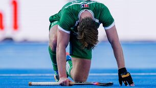 <p>Ireland’s Alistair Empey dejected after the game. Pic: INPHO/Will Palmer</p>