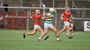 <p> William Hurley pops over a point for Valley Rovers against Kilworth in the Co-op Superstores Premier Intermediate hurling championship at Pairc Ui Rinn. Valley Rovers vs Kilworth. Picture: Larry Cummins</p>