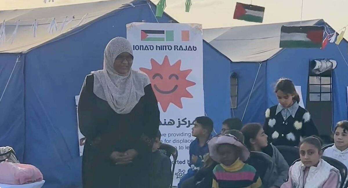 Children at the school Doyle helped to establish in Gaza. Picture: Ionad Hind Rajab