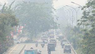 Haze from wildfires blankets the city of Pontianak, Indonesia (Stefanus Taman/AP)