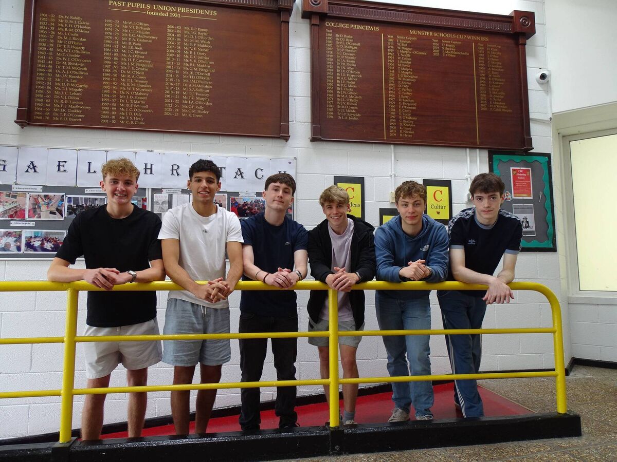 Peter Creagh, Aaron Sidhu, Alessandro Siynardi, Ethan Wise, Luke MacMullan, Daniel Fitzsimons. Picture: Christian Brothers College in Cork Peter Creagh, Aaron Sidhu, Alessandro Siynardi, Ethan Wise, Luke MacMullan, Daniel Fitzsimons. Picture: Christian Brothers College in Cork