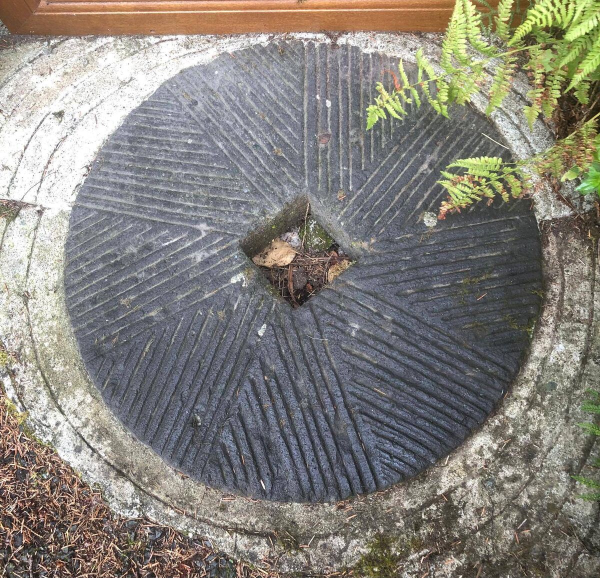 A 'bed' millstone from Langstone harbour mill which closed as a mill in 1939 A 'bed' millstone from Langstone harbour mill which closed as a mill in 1939