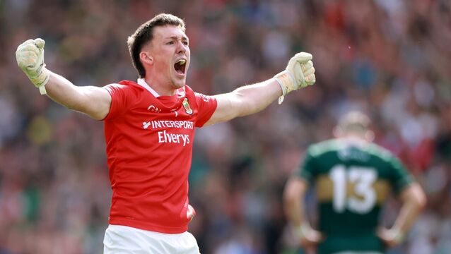 <p>Mayo goalkeeper Jack Livingstone celebrates victory over Kerry in the All-Ireland final. Pic: ©INPHO/James Crombie</p>