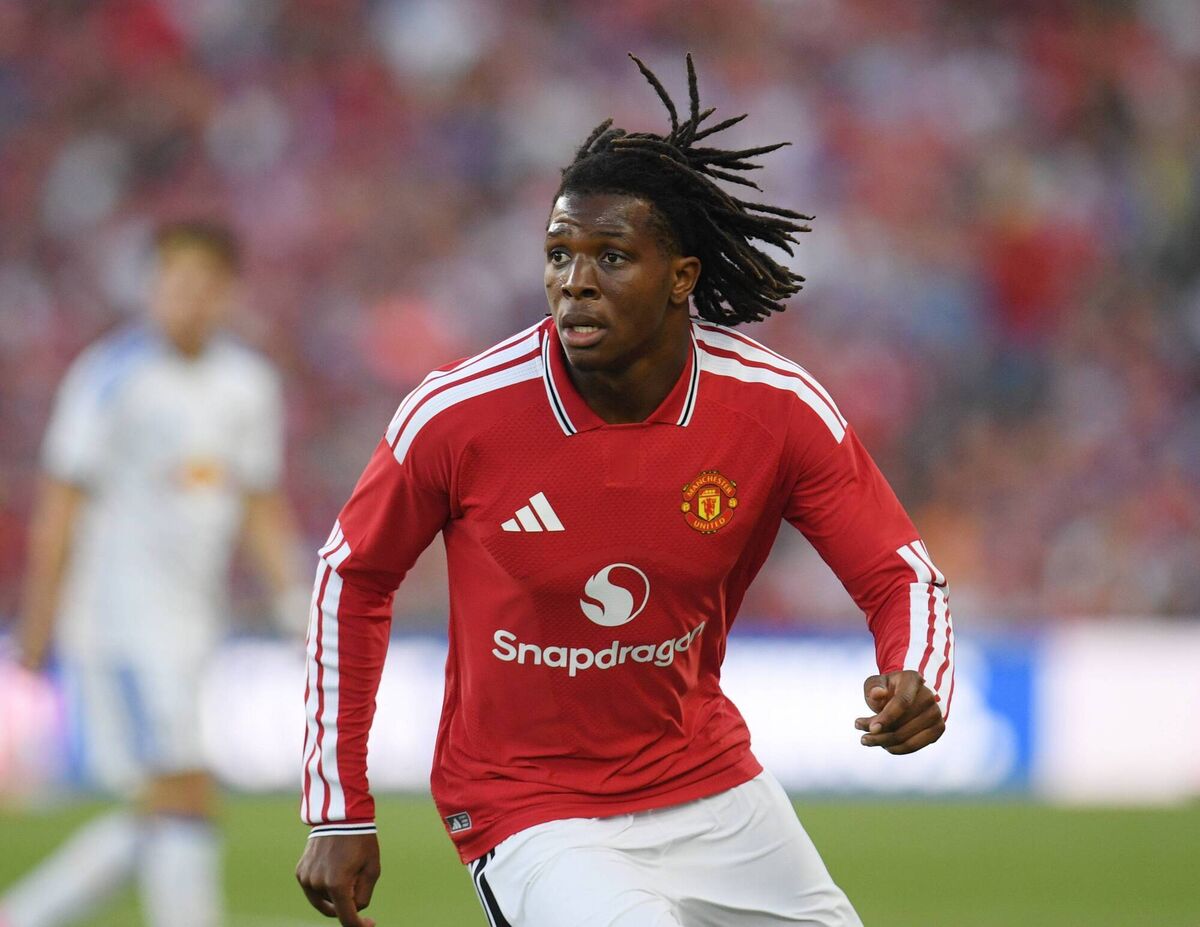 Patrick Dorgu of Manchester United is pictured before the pre-season friendly match against Leeds United. Pic: Charles McQuillan/Getty Images Patrick Dorgu of Manchester United is pictured before the pre-season friendly match against Leeds United. Pic: Charles McQuillan/Getty Images