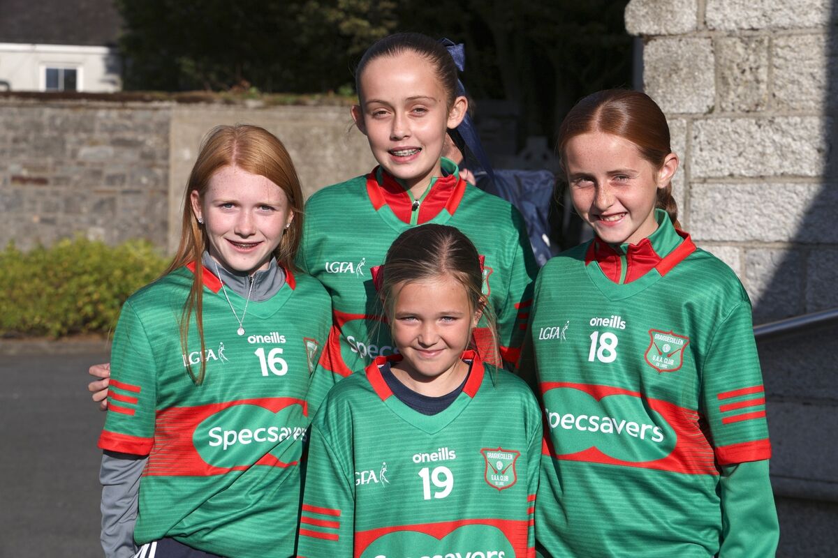 Graigcullen LGFA members Bailee Bolton, Lucy Abbey, Lana Abbey, and Chloe McCartney arriving for the prayer vigil at St Clare's Church in Graiguecullen on Friday evening. Picture: Colin Keegan/Collins Graigcullen LGFA members Bailee Bolton, Lucy Abbey, Lana Abbey, and Chloe McCartney arriving for the prayer vigil at St Clare's Church in Graiguecullen on Friday evening. Picture: Colin Keegan/Collins