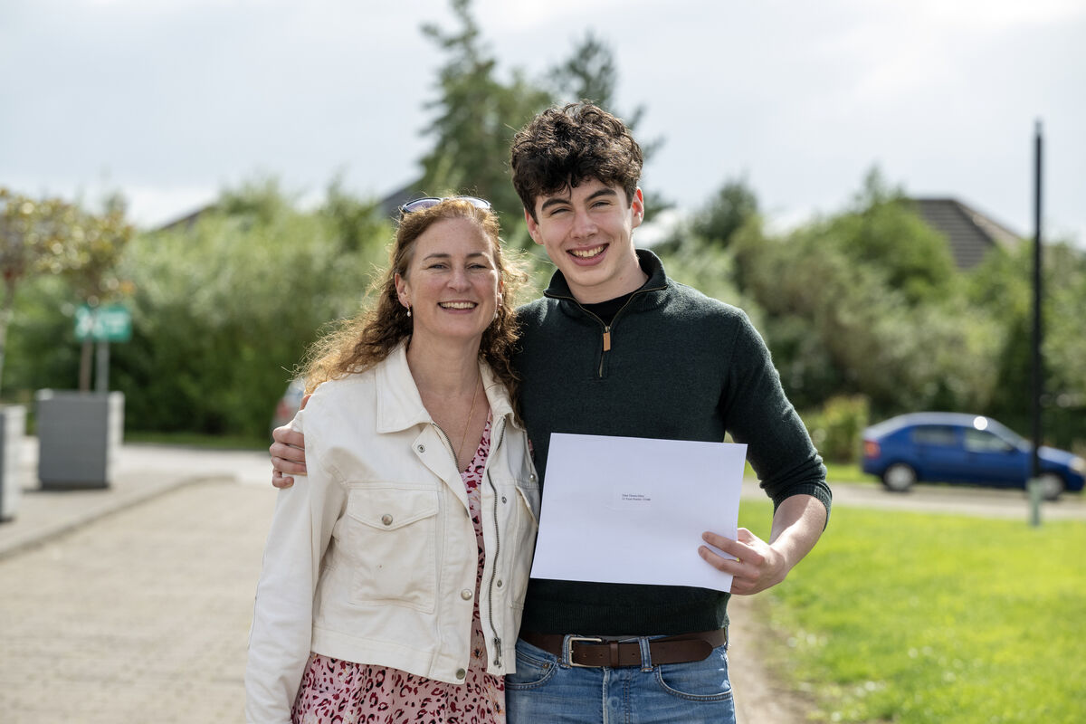 Mounthawk Secondary School Tralee student Ethan Thomas Gilroy with his mother Bernadette Shehan Gilroy. Picture: Domnick Walsh