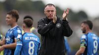 Graham Coughlan applauds the fans at the end of the game 2/8/2026