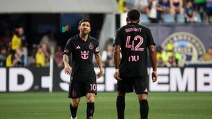 <p>Lionel Messi  of Inter Miami CF talks to Yannick Bright after the first goal against the Philadelphia Union in the first half at Subaru Park on August 19, 2026 in Chester, Pennsylvania. (Photo by Isaiah Vazquez/Getty Images)</p>
