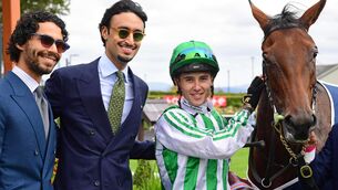 <p>Green Empress and Dylan Browne McMonagle (green cap) win the Alpha Centauri Debutante Stakes (Group 2) for trainer Joseph O'Brien</p> <p>Green Empress and Dylan Browne McMonagle (green cap) win the Alpha Centauri Debutante Stakes (Group 2) for trainer Joseph O'Brien</p>