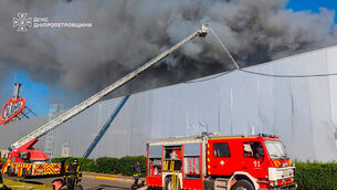 In this photo provided by the Ukrainian Emergency Service, firefighters work on a fire at a shopping mall following a Russian drone attack in Kryvyi Rih, Ukraine (Ukrainian Emergency Service via AP) In this photo provided by the Ukrainian Emergency Service, firefighters work on a fire at a shopping mall following a Russian drone attack in Kryvyi Rih, Ukraine (Ukrainian Emergency Service via AP)