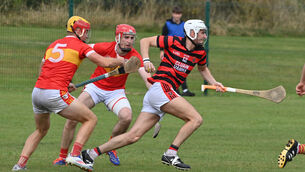 <p>Cloyne's Noel Cahill netted in the 60th minute to snatch the win from Castlemartyr. Pic: Dan Linehan</p>