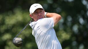 <p>Rory McIlroy hits from the fifth tee during the third round of the BMW Championship. Pic: AP Photo/Jeff Roberson</p> <p>Rory McIlroy hits from the fifth tee during the third round of the BMW Championship. Pic: AP Photo/Jeff Roberson</p>