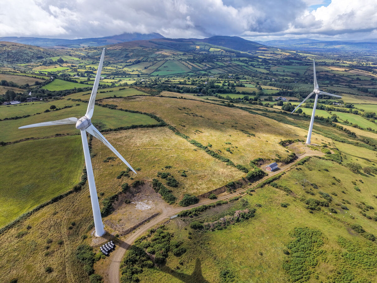 The two turbines of Templederry Wind Farm at Lisgarriff West, near Nenagh, Co Tipperary. Interreg Europe described the project, which began generating power in 2012, as 'an inspiring example of community empowerment'. Picture: Neil Michael
The two turbines of Templederry Wind Farm at Lisgarriff West, near Nenagh, Co Tipperary. Interreg Europe described the project, which began generating power in 2012, as 'an inspiring example of community empowerment'. Picture: Neil Michael