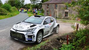 <p>Josh Moffett/Keith Moriarty (Toyota GR Yaris Rally2) won the Galway Summer Rally that was based in Ballinasloe. Picture: Seamus Counihan. </p>