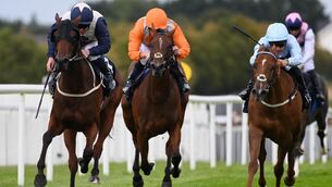 <p>Chantez and Gary Carroll (left) win for trainer Ger Lyons. Pic: Healy Racing.</p>