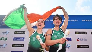 <p>FLYING THE FLAG AGAIN: Mags Cremen and Fintan McCarthy of team Ireland celebrate after winning Gold in the Mixed Double Scull final during the 2025 World Rowing Championships. Pic: Benedict Tufnell/Sportsfile.</p> <p>FLYING THE FLAG AGAIN: Mags Cremen and Fintan McCarthy of team Ireland celebrate after winning Gold in the Mixed Double Scull final during the 2025 World Rowing Championships. Pic: Benedict Tufnell/Sportsfile.</p>