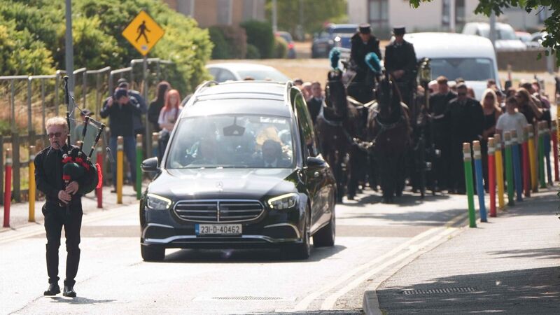 The cortege for Jeremy O'Brien arrives at The Holy Family Church in Askea, Co Carlow. Picture: Niall Carson/PA The cortege for Jeremy O'Brien arrives at The Holy Family Church in Askea, Co Carlow. Picture: Niall Carson/PA