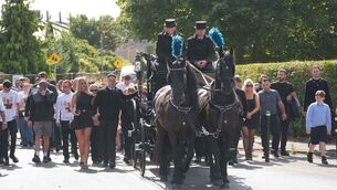 <p>The cortege for Jeremy O'Brien arrives at The Holy Family Church in Askea, Co Carlow. 18-year-old Jeremy was one of the five teenagers who died in a motorway crash in Co Kildare earlier this month.Picture: Niall Carson/PA</p> <p>The cortege for Jeremy O'Brien arrives at The Holy Family Church in Askea, Co Carlow. 18-year-old Jeremy was one of the five teenagers who died in a motorway crash in Co Kildare earlier this month.Picture: Niall Carson/PA</p>
