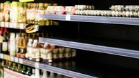 Empty shelves in a grocery store, Hoarding food