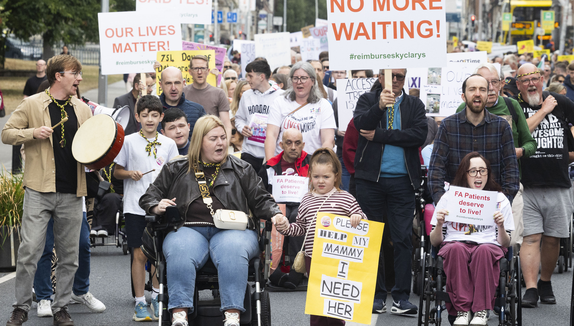 Friedreich's Ataxia campaigners protest in Dublin to push for Skyclarys approval in Ireland. File picture: Sam Boal/Collins Photos