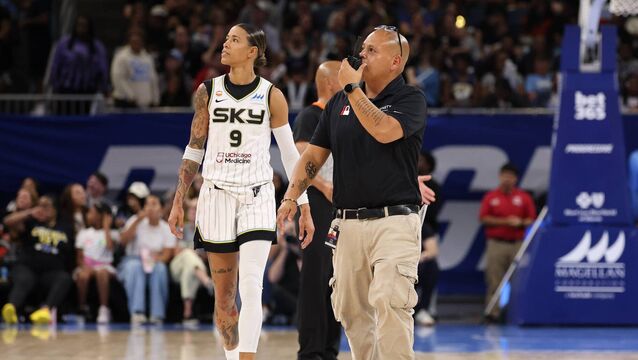 <p>Chicago Sky’s game against the Golden State Valkyries last week was disrupted. Pic: Michael Reaves/Getty Images)</p>