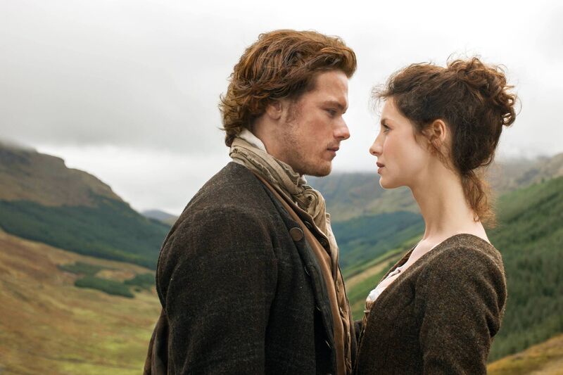 Sam Heughan and Caitriona Balfe in Outlander Sam Heughan and Caitriona Balfe in Outlander