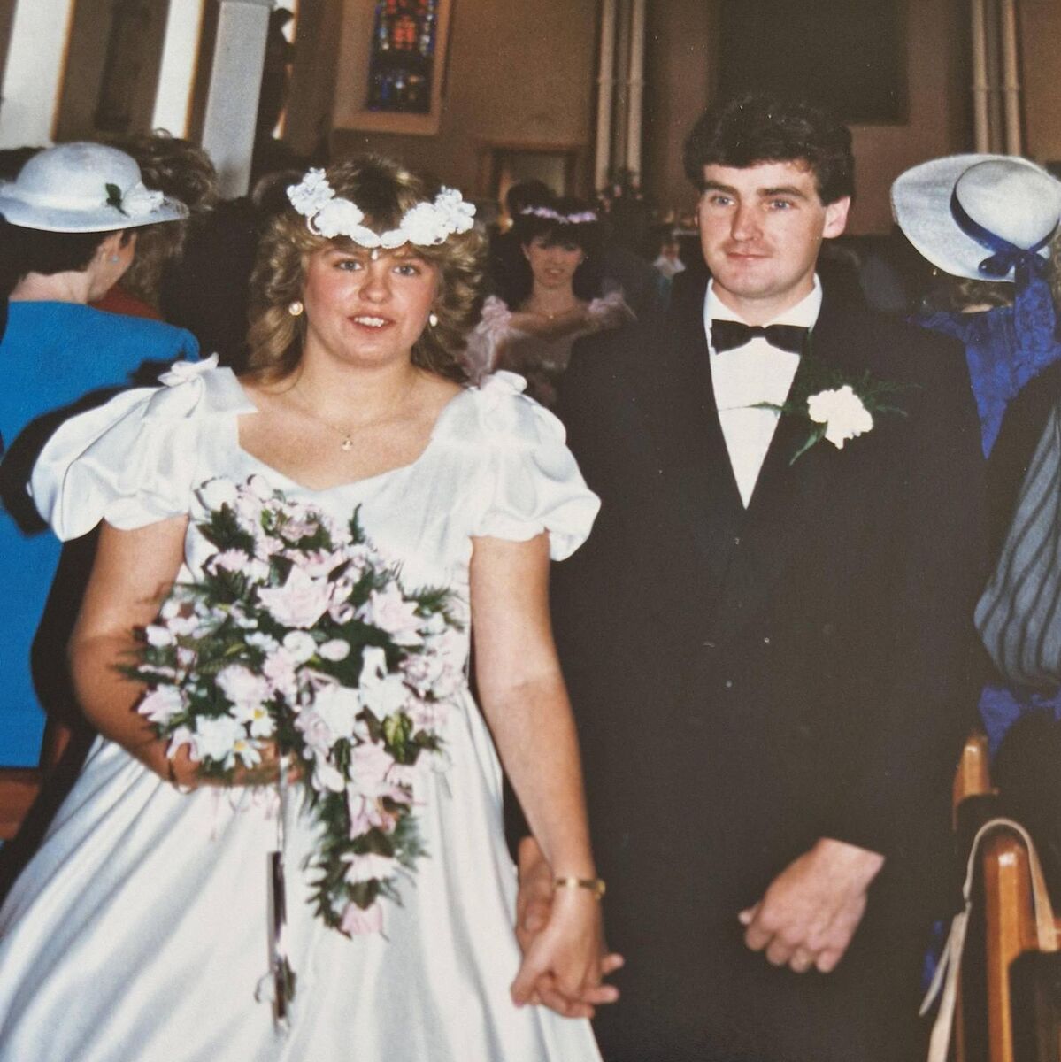 Máire Uí Rabhartaigh and her husband Martin on their wedding day on June 25, 1988.