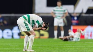 <p>DESPAIR: Celtic striker Kasper Hogh dejected at full time after their disastrous Champions League exit at the hands of LASK at the Oberosterreich Arena in Linz, Austria. Pic: Craig Williamson/SNS Group via Getty Images</p> <p>DESPAIR: Celtic striker Kasper Hogh dejected at full time after their disastrous Champions League exit at the hands of LASK at the Oberosterreich Arena in Linz, Austria. Pic: Craig Williamson/SNS Group via Getty Images</p>