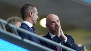 <p>The Italian soccer federation became the latest in a growing list of nations to withdraw its support for embattled FIFA President Gianni Infantino. Pic: Mike Egerton/PA Wire.</p>