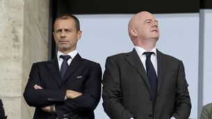 <p>Uefa is poised to drop its threatened boycott of Fifa competitions after receiving concrete guarantees that the global governing body will never attempt a repeat of Gianni Infantino’s plan to sell stakes in the World Cup.</p>
