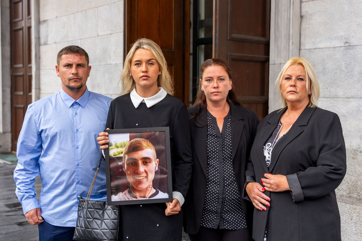 The late Jamie Crolwey's siblings, Shaun, Lorna, and Natasha, and his mother Deirdre Crowley at Cork Courthouse with a portrait of Jamie. Picture: Noel Sweeney The late Jamie Crolwey's siblings, Shaun, Lorna, and Natasha, and his mother Deirdre Crowley at Cork Courthouse with a portrait of Jamie. Picture: Noel Sweeney