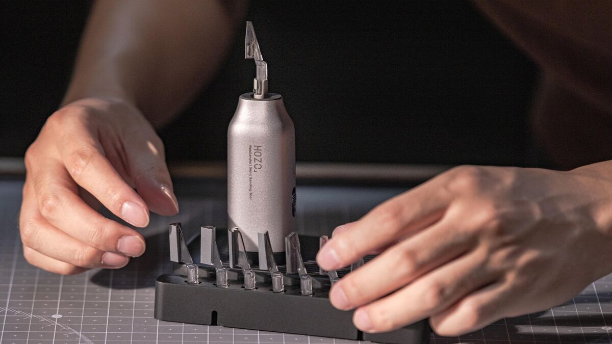 The intuitive grid of quick-swap heads makes it easy to select the right shape for any contour. Picture: Hozo The intuitive grid of quick-swap heads makes it easy to select the right shape for any contour. Picture: Hozo