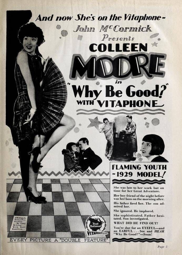 Colleen Moore, an Irish-American silent movie actress who was one of the most successful of the 1920s. Image courtesy of Digital Media History Library. Colleen Moore, an Irish-American silent movie actress who was one of the most successful of the 1920s. Image courtesy of Digital Media History Library.