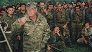 <p>The UN tribunal for war crimes committed during the wars in Yugoslavia in the 1990s sentenced Mladic, front, to life in prison in 2017 (Radivoje Pavicic/AP)</p> <p>The UN tribunal for war crimes committed during the wars in Yugoslavia in the 1990s sentenced Mladic, front, to life in prison in 2017 (Radivoje Pavicic/AP)</p>