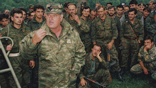 <p>The UN tribunal for war crimes committed during the wars in Yugoslavia in the 1990s sentenced Mladic, front, to life in prison in 2017 (Radivoje Pavicic/AP)</p> <p>The UN tribunal for war crimes committed during the wars in Yugoslavia in the 1990s sentenced Mladic, front, to life in prison in 2017 (Radivoje Pavicic/AP)</p>
