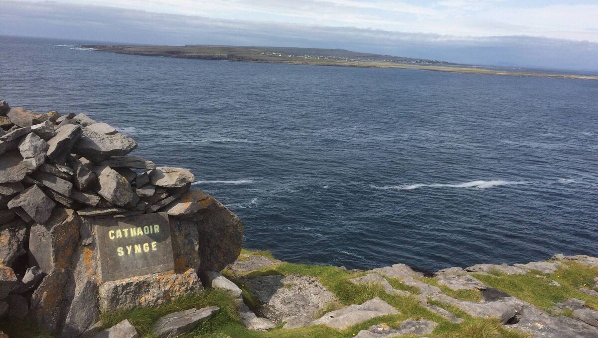 Cathaoir Synge, a rocky eyrie above the western ocean where the playwright enjoyed an inspirational vista over Gregory’s Sound to the austere beauty of Inishmore’s east coast. Cathaoir Synge, a rocky eyrie above the western ocean where the playwright enjoyed an inspirational vista over Gregory’s Sound to the austere beauty of Inishmore’s east coast.