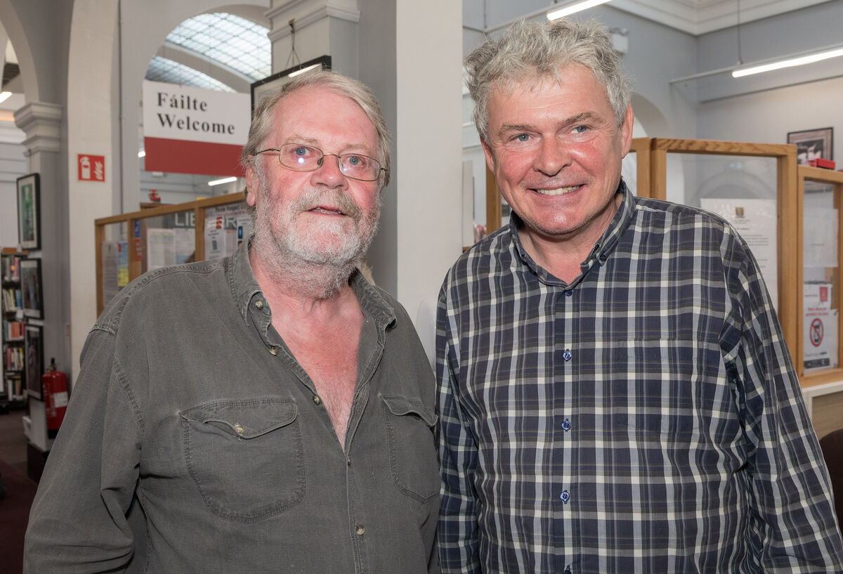 Jim Walsh, College Road, with John Spillane, Passage West at the library. Jim Walsh, College Road, with John Spillane, Passage West at the library.