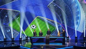 <p>David Villa, UEFA Deputy General Secretary Giorgio Marchetti, Thierry Henry, sports journalist Reshmin Chowdhury and UEFA Managing Director of Communications Pedro Pinto. Pic: Valery HACHE / AFP via Getty Images)</p> <p>David Villa, UEFA Deputy General Secretary Giorgio Marchetti, Thierry Henry, sports journalist Reshmin Chowdhury and UEFA Managing Director of Communications Pedro Pinto. Pic: Valery HACHE / AFP via Getty Images)</p>