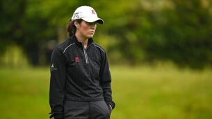 <p>Aine Donegan of Ireland on the ninth green during day one of the 2026 KPMG Women’s Irish Open Golf Championship at The K Club in Straffan, Kildare. Pic: Brendan Moran/Sportsfile</p>