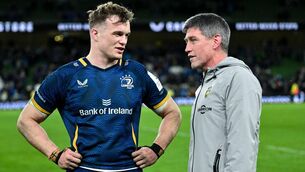 <p>RESPECT: Leinster's Josh van der Flier chatting to La Rochelle head coach Ronan O'Gara after their Champions Cup match at the Aviva Stadium in Dublin. Pic: Brendan Moran/Sportsfile</p>