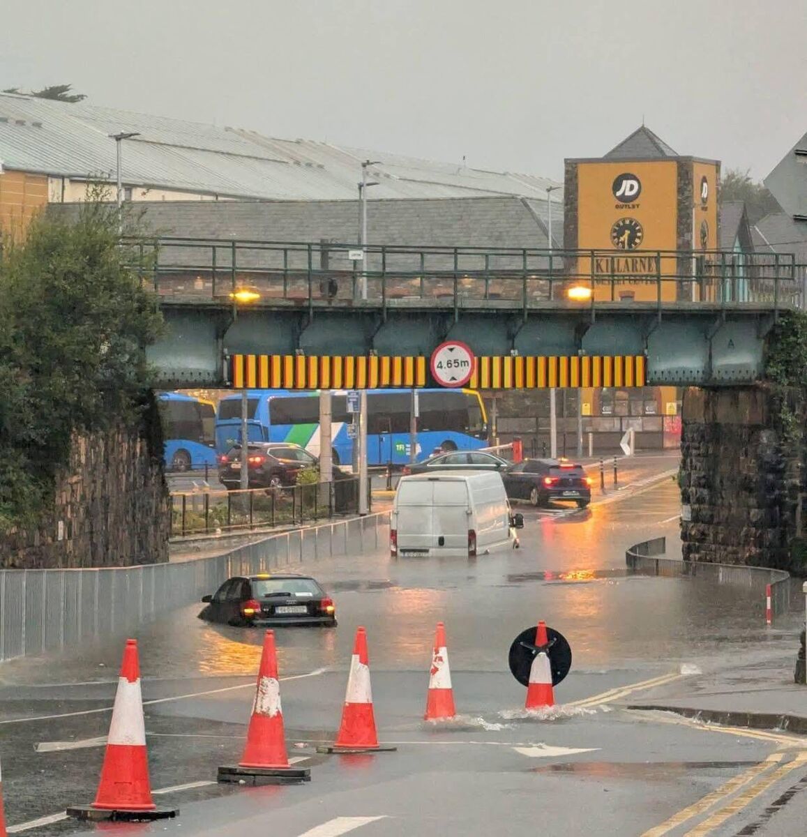 Flash floods developed rapidly in Killarney on August 27 2026. Picture: Kerry County Council - Comhairle Contae Chiarraí/X Flash floods developed rapidly in Killarney on August 27 2026. Picture: Kerry County Council - Comhairle Contae Chiarraí/X