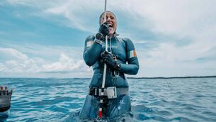 <p>Megan Lyons who managed to break her own national record with an 80m plunge at the AIDA Asian Freediving Cup in the Philippines recently. Photo: @andac.kazar</p>