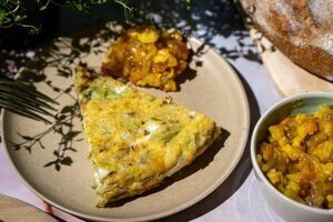 Leek, Potato and Cheese Frittata