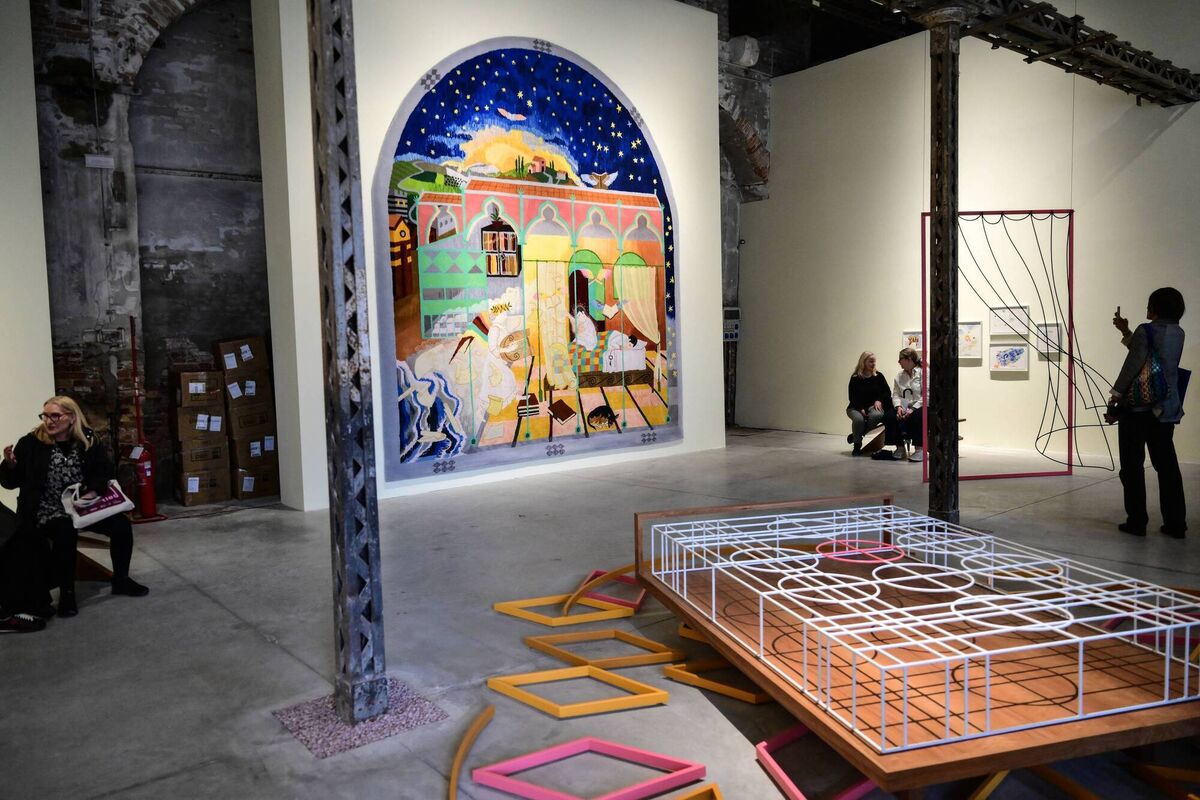 Dreamshook by Irish artist Isabel Nolan, at the Irish pavilion. (Photo by MARCO BERTORELLO / AFP via Getty Images) Dreamshook by Irish artist Isabel Nolan, at the Irish pavilion. (Photo by MARCO BERTORELLO / AFP via Getty Images)