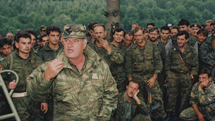<p>Bosnian Serb general Ratko Mladić speaks to soldiers near the Bosnian town of Cazin in<br class="HardReturn">September 1994. He died on Thursday, aged 84, in UN custody in The Hague. Picture: Radivoje Pavicic/AP</p> <p>Bosnian Serb general Ratko Mladić speaks to soldiers near the Bosnian town of Cazin in<br class="HardReturn">September 1994. He died on Thursday, aged 84, in UN custody in The Hague. Picture: Radivoje Pavicic/AP</p>