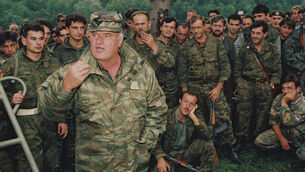 <p>Bosnian Serb general Ratko Mladić speaks to soldiers near the Bosnian town of Cazin in<br class="HardReturn">September 1994. He died on Thursday, aged 84, in UN custody in The Hague. Picture: Radivoje Pavicic/AP</p> <p>Bosnian Serb general Ratko Mladić speaks to soldiers near the Bosnian town of Cazin in<br class="HardReturn">September 1994. He died on Thursday, aged 84, in UN custody in The Hague. Picture: Radivoje Pavicic/AP</p>