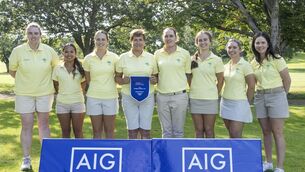 <p>The Women’s quarter-final between Douglas and Royal Portrush saw two matches go to a playoff before the winner was decided. Pic: Dan Clohessy/Inpho</p>