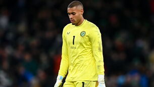 <p>Gavin Bazunu leaves the pitch after the international friendly match between Ireland and Switzerland. Pic: Tyler Miller/Sportsfile</p> <p>Gavin Bazunu leaves the pitch after the international friendly match between Ireland and Switzerland. Pic: Tyler Miller/Sportsfile</p>