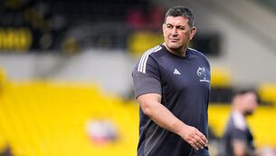 <p>Munster head coach Clayton McMillan. Pic: Emilian Baldow/Sportsfile</p>