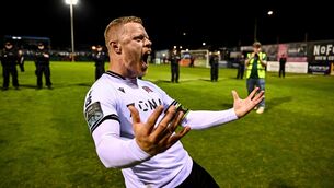 <p>Daryl Horgan of Dundalk celebrates after the SSE Airtricity Men’s Premier Division match. Pic: Ben McShane/Sportsfile</p> <p>Daryl Horgan of Dundalk celebrates after the SSE Airtricity Men’s Premier Division match. Pic: Ben McShane/Sportsfile</p>